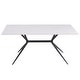preview thumbnail 107 of 131, Elega Modern Sintered Stone Dining Table Modern Trestle Base Powder-Coated Steel Frame Kitchen Table - 47"-71"