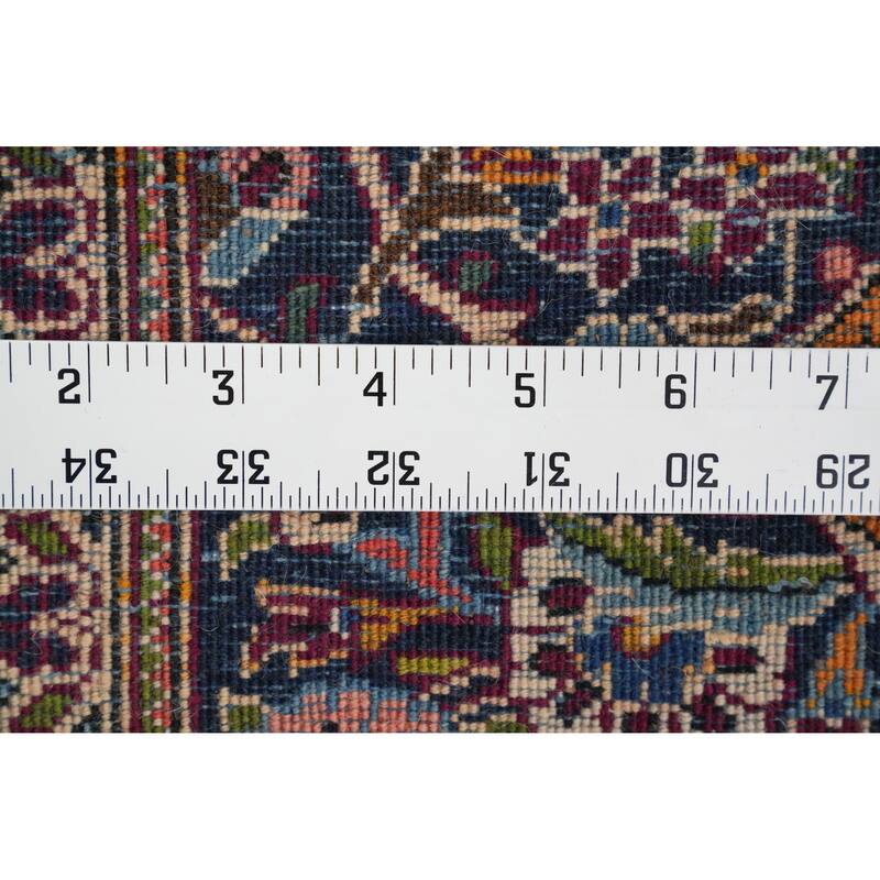 Hand Knotted Oriental 100% Wool Carpet Traditional Floral Red Kashan (Dabir) Area Rug - 6' 6'' X 4' 4''