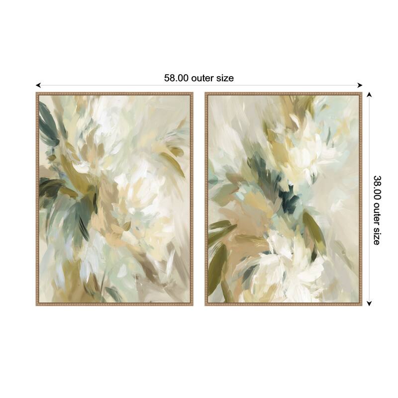 Kate and Laurel Garden No. 1 & No. 2 2 Piece Framed Canvas Wall Art Set by Amy Lighthall