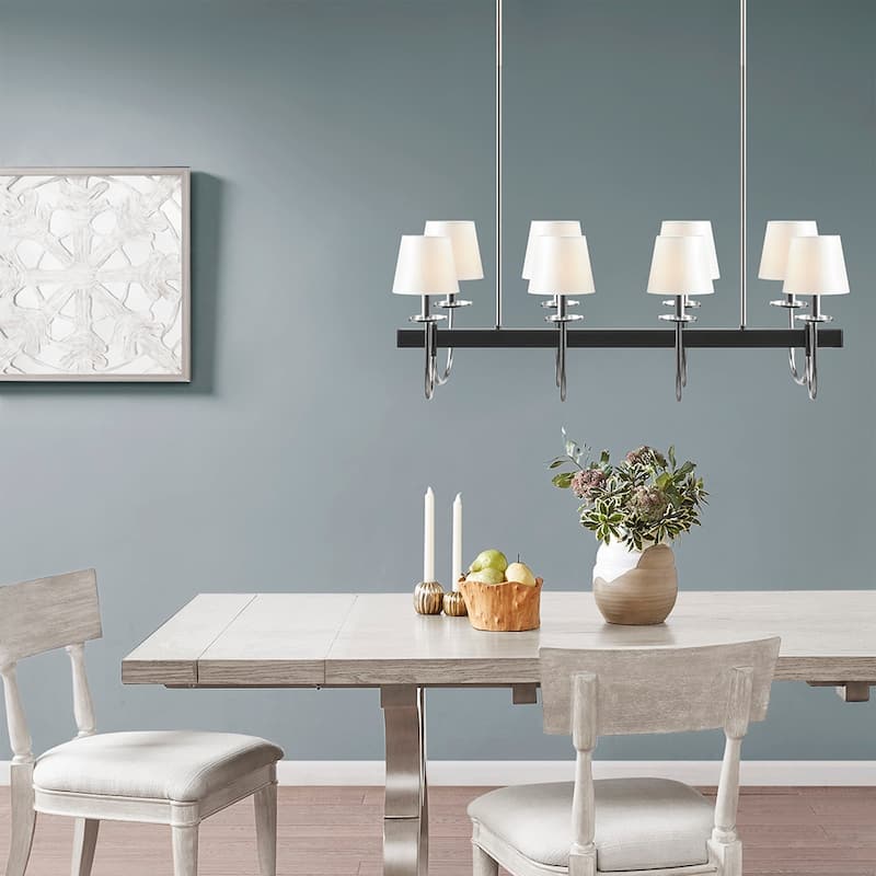 8-Light Traditional Chandelier with Drum Shades for living room,bedroom,and dining room
