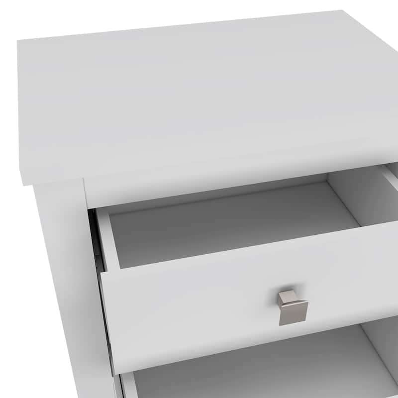 Nightstand With Two Shelves And Four Legs