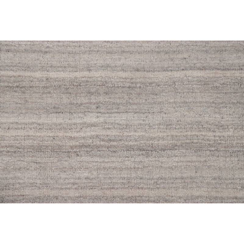 Striped Gabbeh Indian Area Rug Handmade Silk Carpet - 9'0" x 11'7"