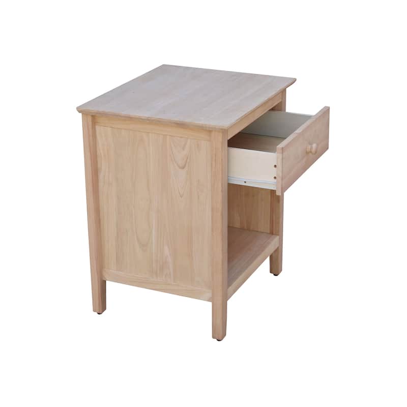 International Concepts Solid Wood Nightstand with One Drawer