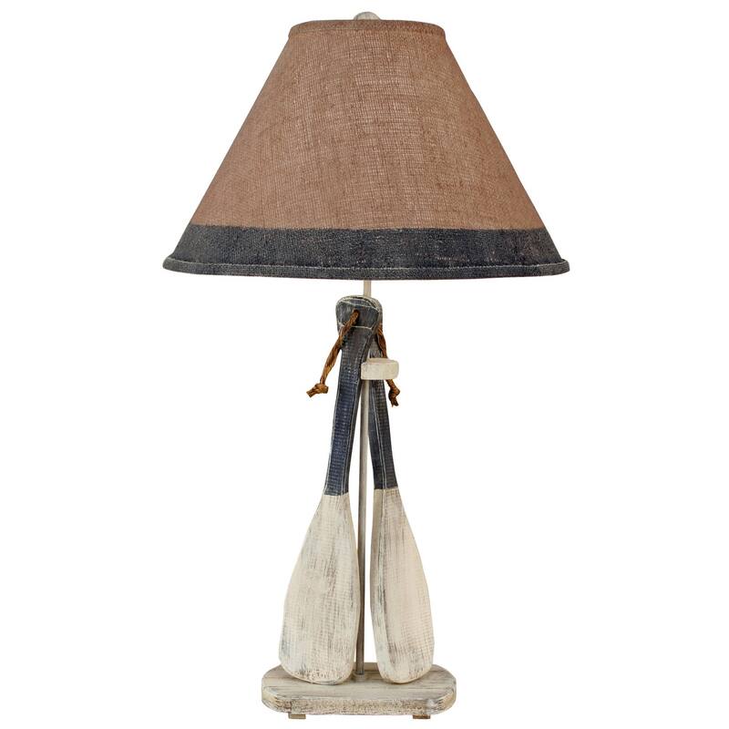 Coastal 2-Paddle Table Lamp - Cottage and Navy