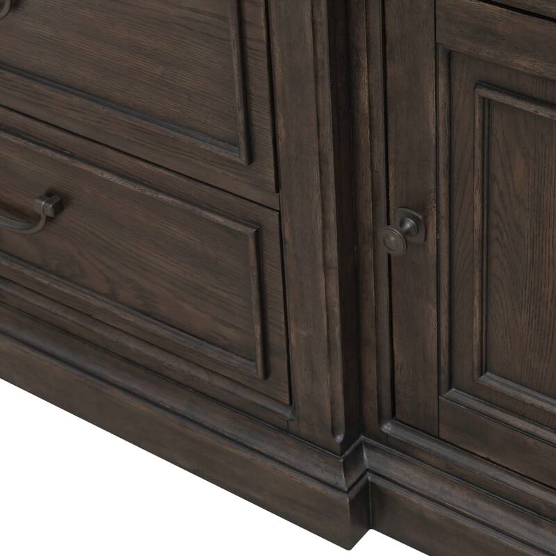 Paradise Valley Saddle Brown TV Entertainment Center with Optional Piers Shelves