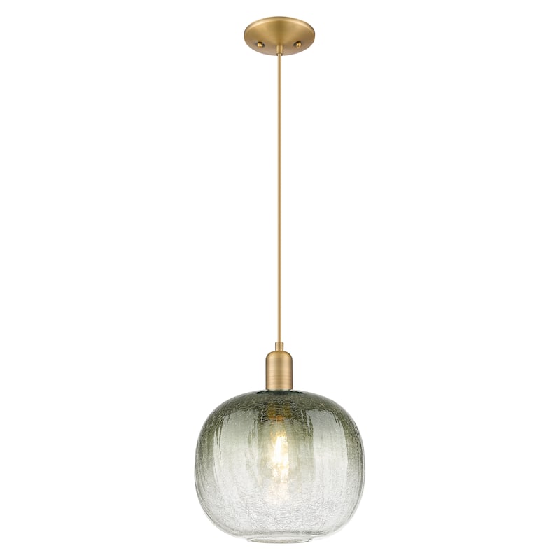 Innovations Lighting Downtown Urban - Brookhaven Sphere - 1 Light 10" Cord Hung Mini Pendant - Brushed Brass/Slate Shade