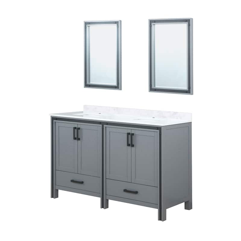 Ziva Bath Vanity, White Quartz Top and Mirrors