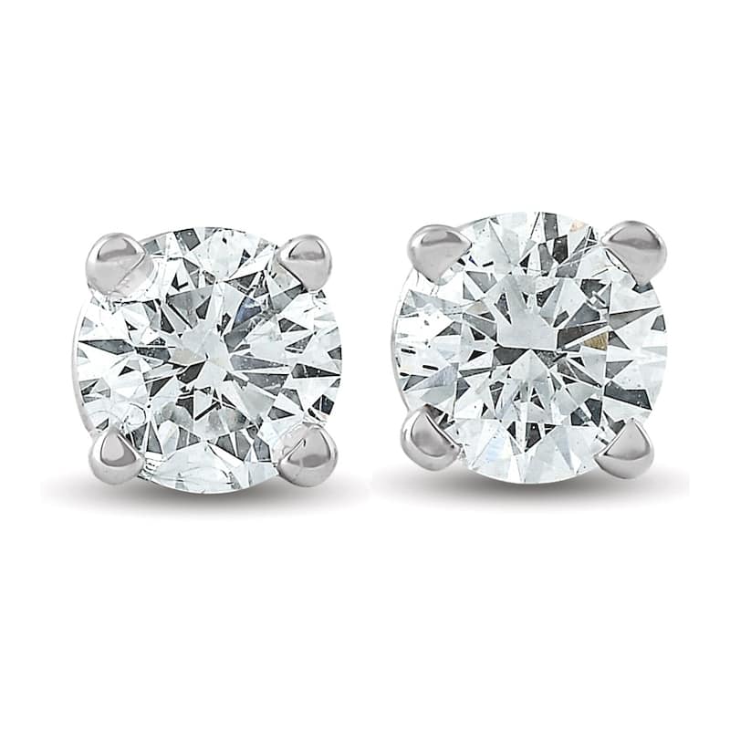 Bliss Diamond 1/3 ctw White Gold Diamond Stud Earrings - White