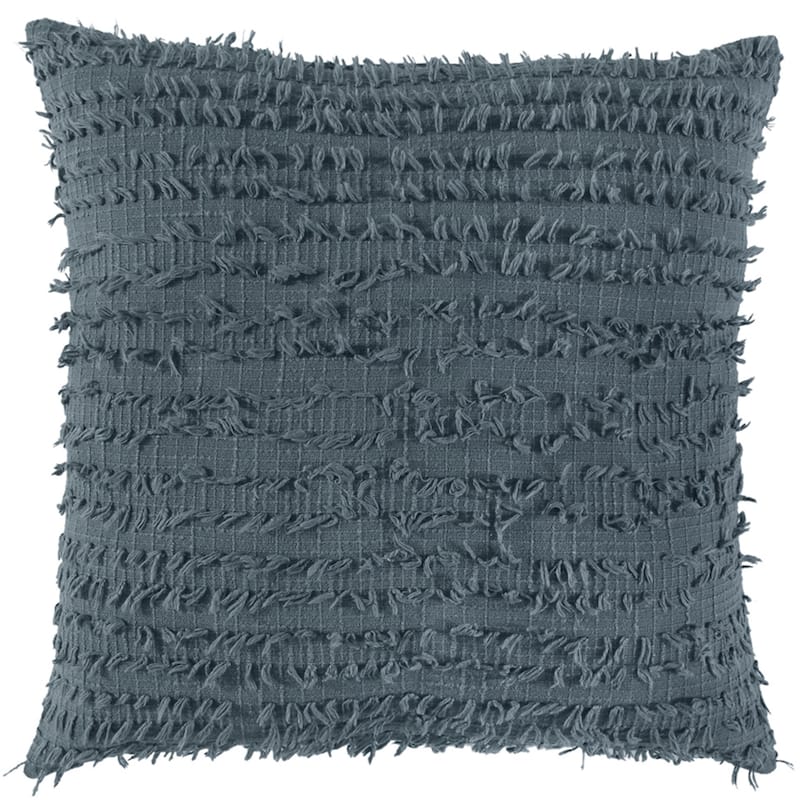 Gray Solid Woven Cotton Throw Pillow