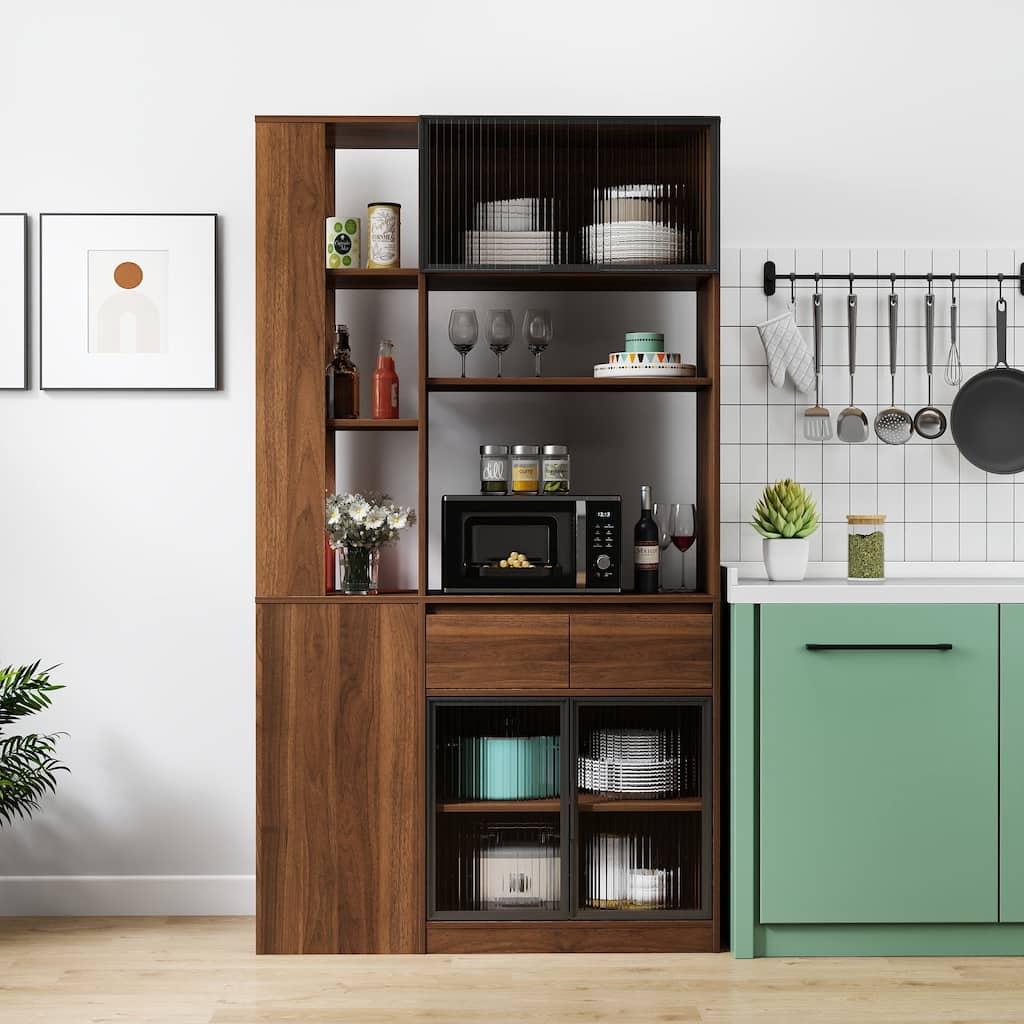 70.87"H Tall Storage Cabinet with Multi-functional Storage Space, Modern Wooden Entrance Organizer for Hallway, Living Room