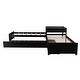 preview thumbnail 14 of 16, L-Shaped Twin Bed with Trundle, Drawers, Desk & Storage, Space-Saving, Espresso