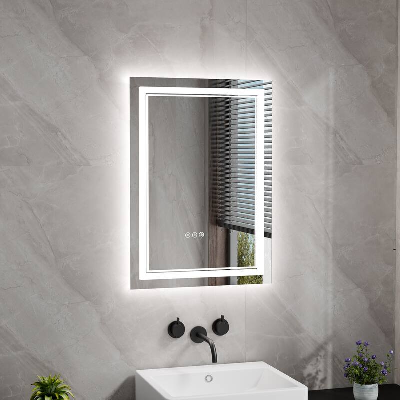 Modland Small Size LED Bathroom Mirror Back & Front Lighted Anti-Fog - 20x28