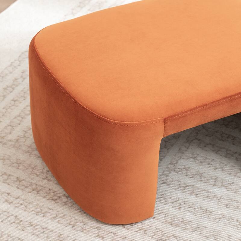 SEYNAR Modern Velvet Rectangle Accent Ottoman