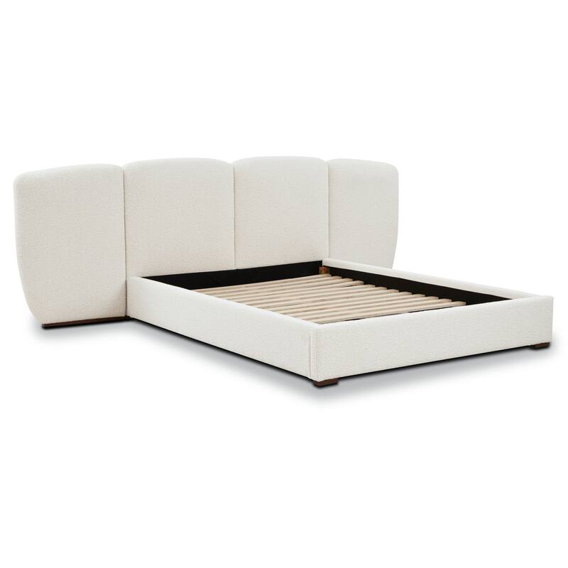 Poly & Bark Acadia Queen Bed in Froth White Boucle