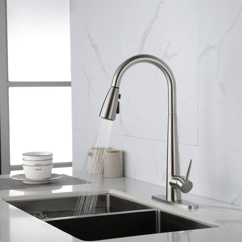 Kitchen Faucet with Pull Down Sprayer Stainless Steel