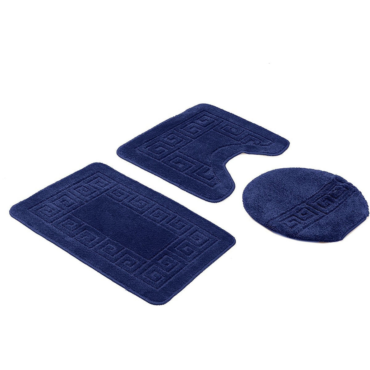 Navy blue bath store towels and rugs