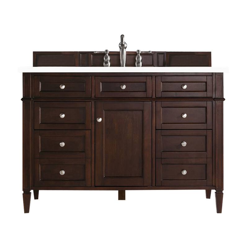 James Martin Vanities 650-V48-3WZ Brittany 48" Single Basin Poplar - Burnished Mahogany