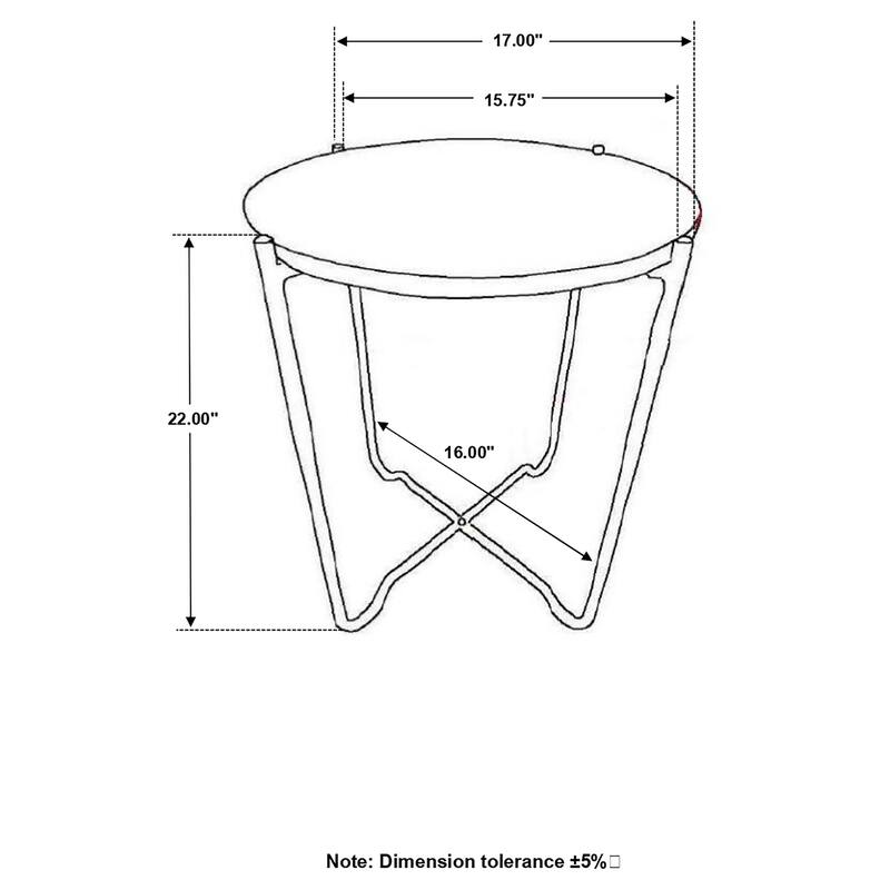 Latifa Round Marble Top Accent Side Table Red and Black