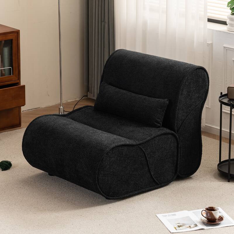 Soft Pellet Velvet Recliner - Comfortable Lounge Chair with Waist Pack Padding, Modern Design, Ideal for Living Room, Bedroom or