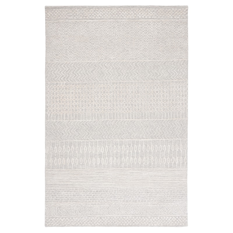 SAFAVIEH Handmade Glamour Shag Modern Viscose Rug - 5' x 8' - Grey/Ivory