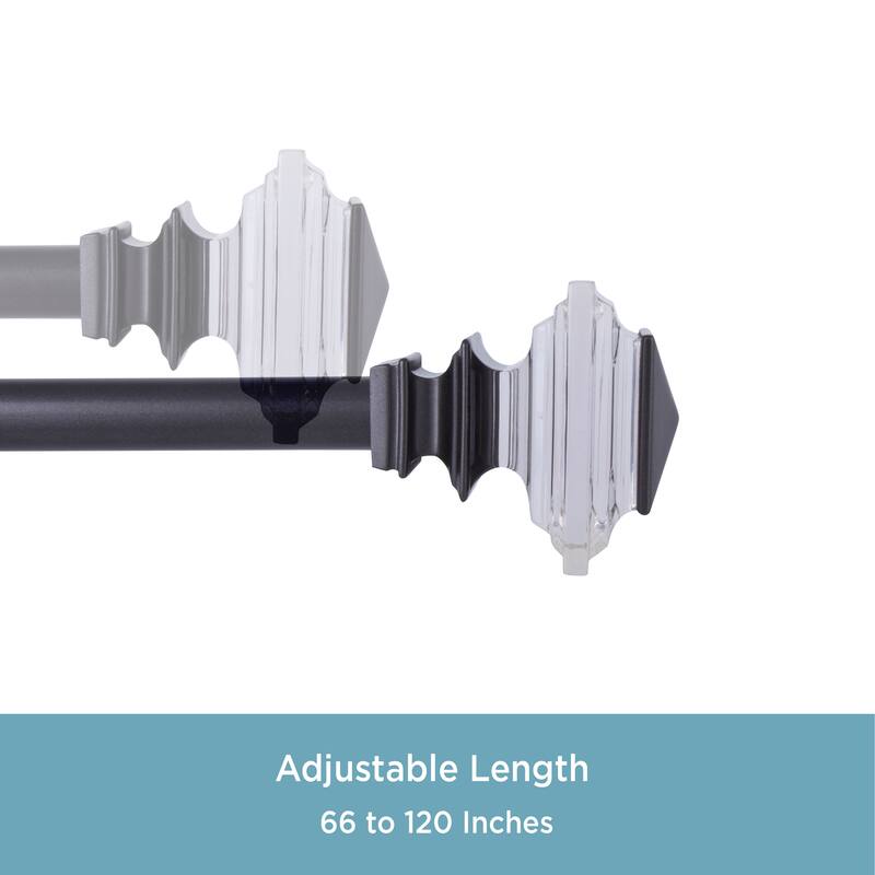 Kenney® Faith 3/4" Standard Decorative Window Curtain Rod, 36-66", Gunmetal