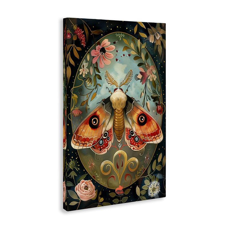 Stupell Ornate Bordered Victorian Moth Canvas Wall Art Design By The Dutch Lady
