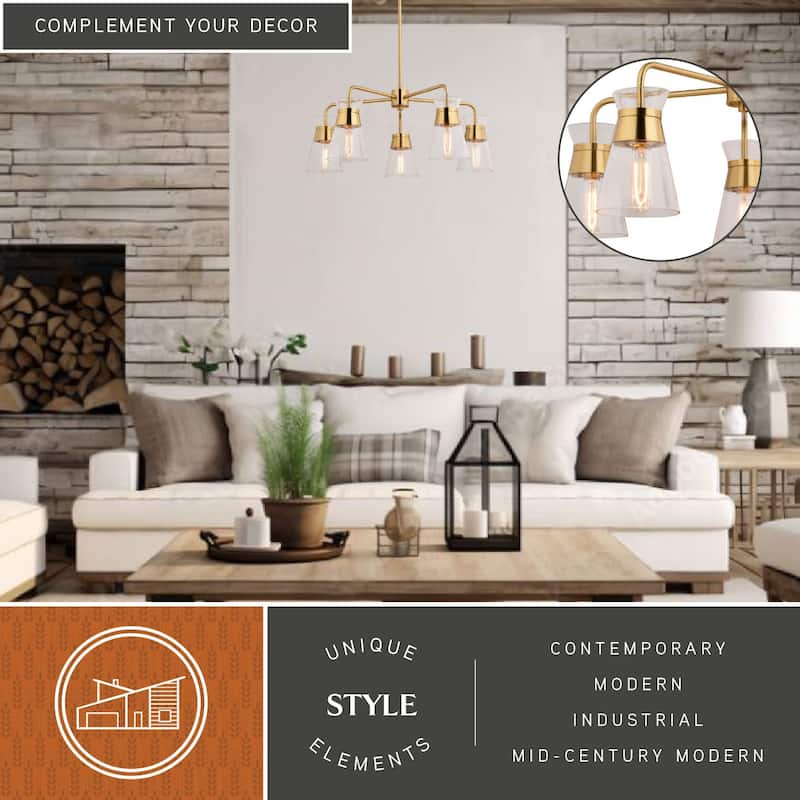 Vaxcel Lighting H0294 5 Light 27" Wide Chandelier