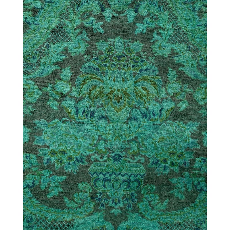 Fine Vibrance, One-of-a-Kind Hand-Knotted Area Rug - Green, 10' 1" x 10' 4" - 10' 1" x 10' 4"