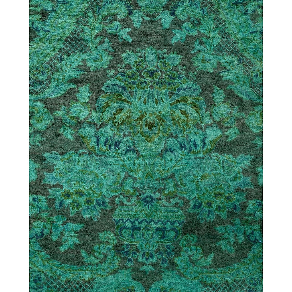 Fine Vibrance, One-of-a-Kind Hand-Knotted Area Rug - Green, 10' 1" x 10' 4" - 10' 1" x 10' 4"