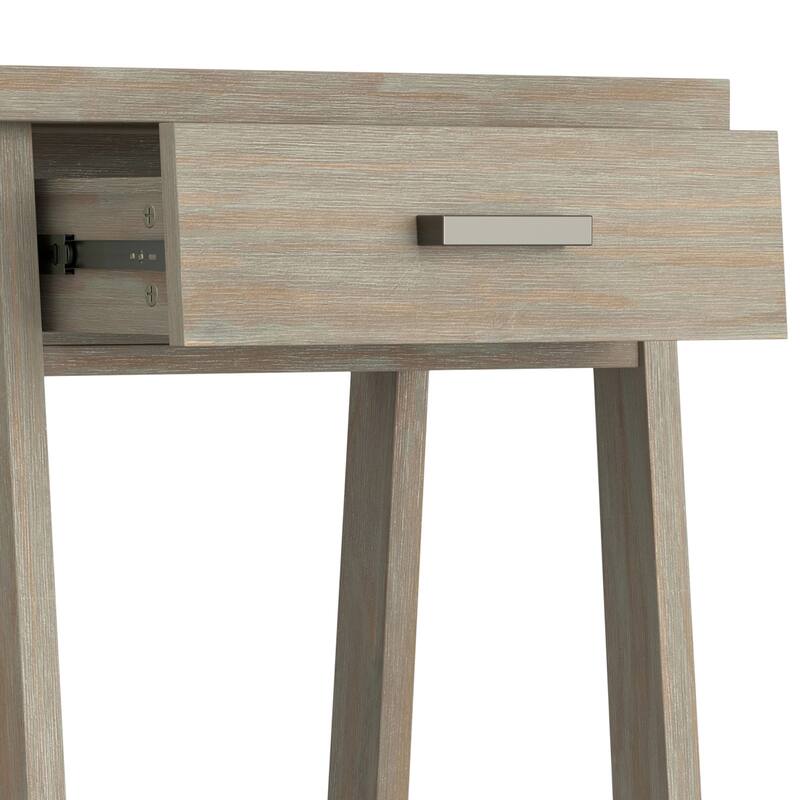 WYNDENHALL Hawkins SOLID WOOD 24 inch Wide Modern Industrial Bedside Nightstand Table