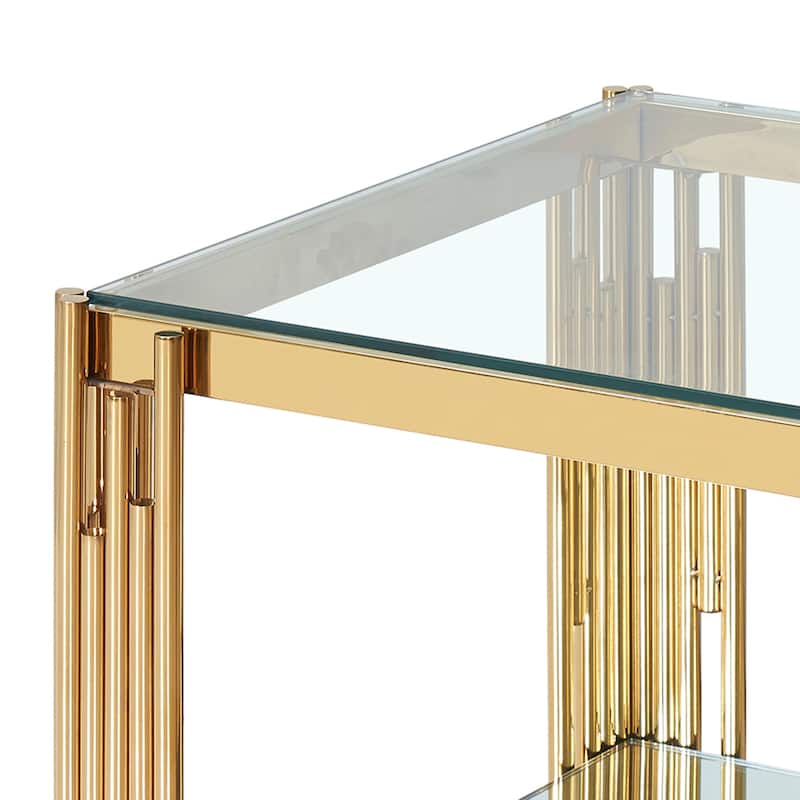 Contemporary Metal and Glass Large Accent Table