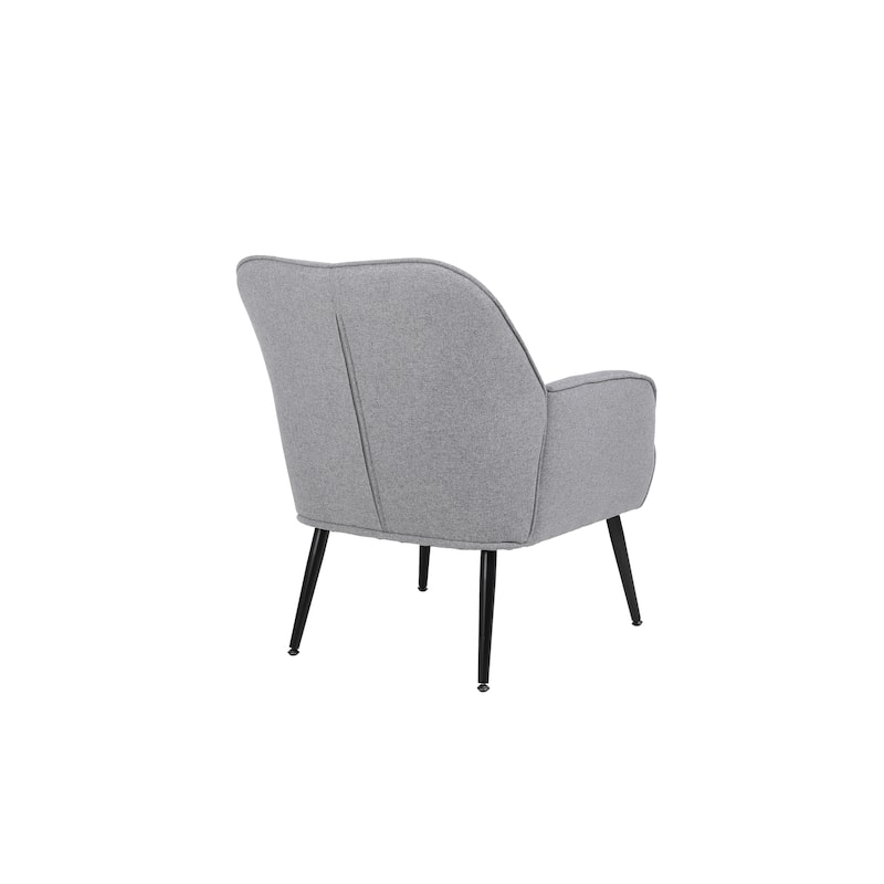 Modern Mid Century Chair Linen Sherpa Armchair for Living Room Bedroom Office Easy Assemble