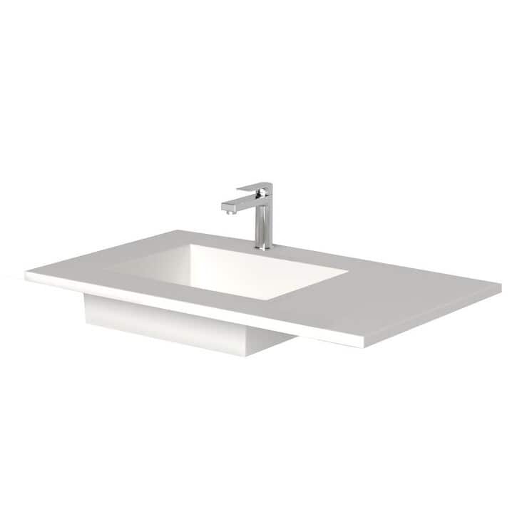 Serenity 36" Solid-Surface Bathroom Vanity Top with Left Sink