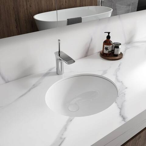 Eridanus Ceramic 18-inch Undermount Oval Bathroom Sink