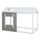 preview thumbnail 3 of 6, Twin Size House Platform with Roof and Window, White+Antique Grey