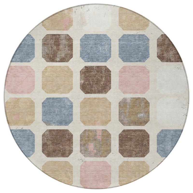 HomeRoots Geometric Transitional Rectangle Outdoor Rug