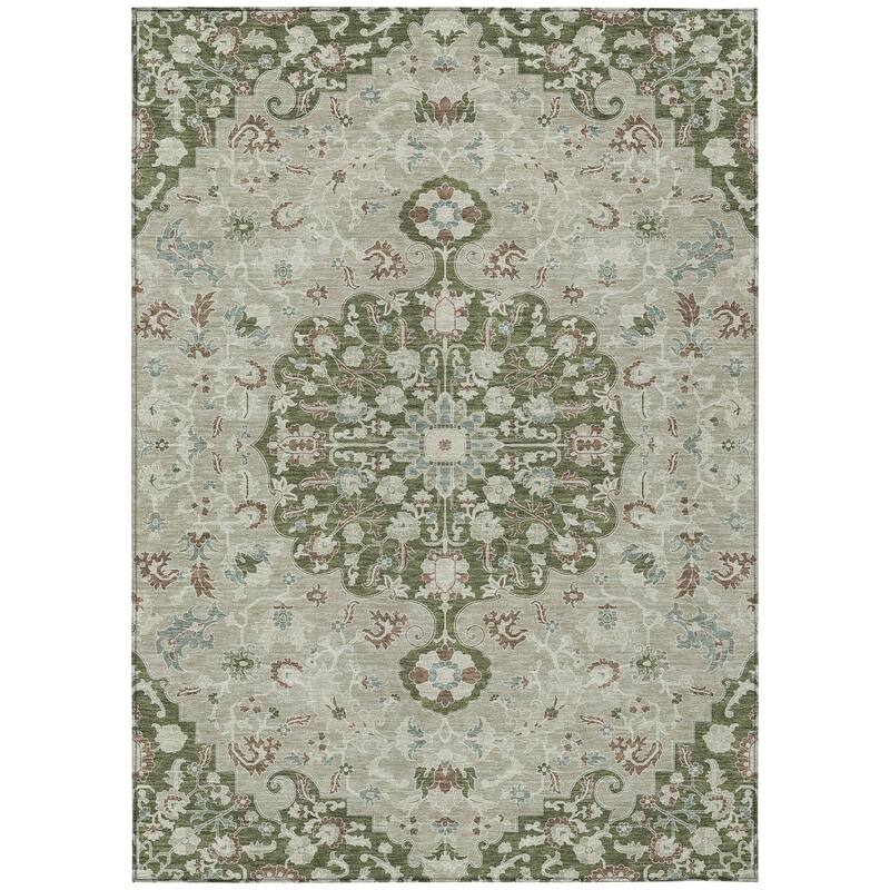 Machine Washable Indoor/ Outdoor Traditional Savannah Chantille Rug