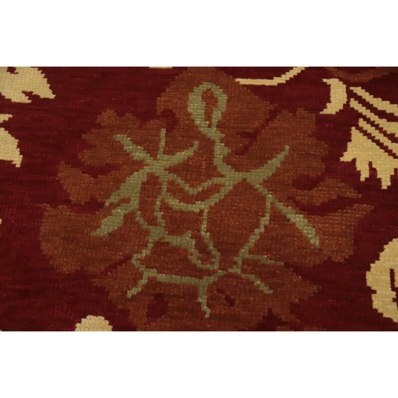 Red Floral Indian Area Rug 7x10 - 10' 1'' X 6' 6''