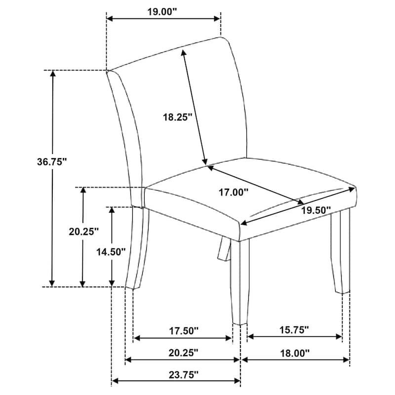 Cantley Upholstered Dining Side Chair Beige (Set of 2) - 19.5" x 23.75" x 36.75"