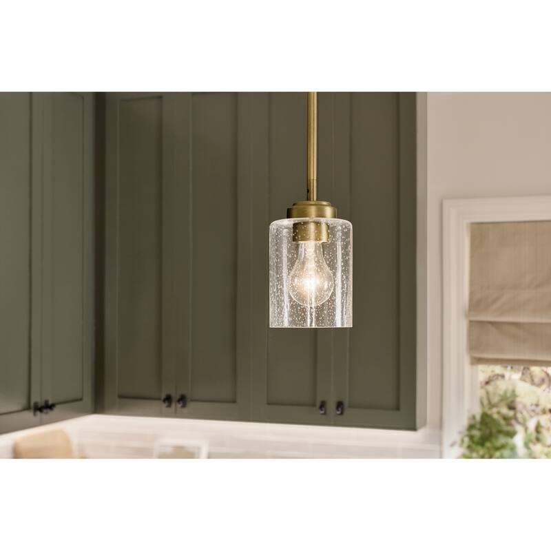 Kichler Lighting Winslow 1-Light Natural Brass Mini Pendant Light - 7.25