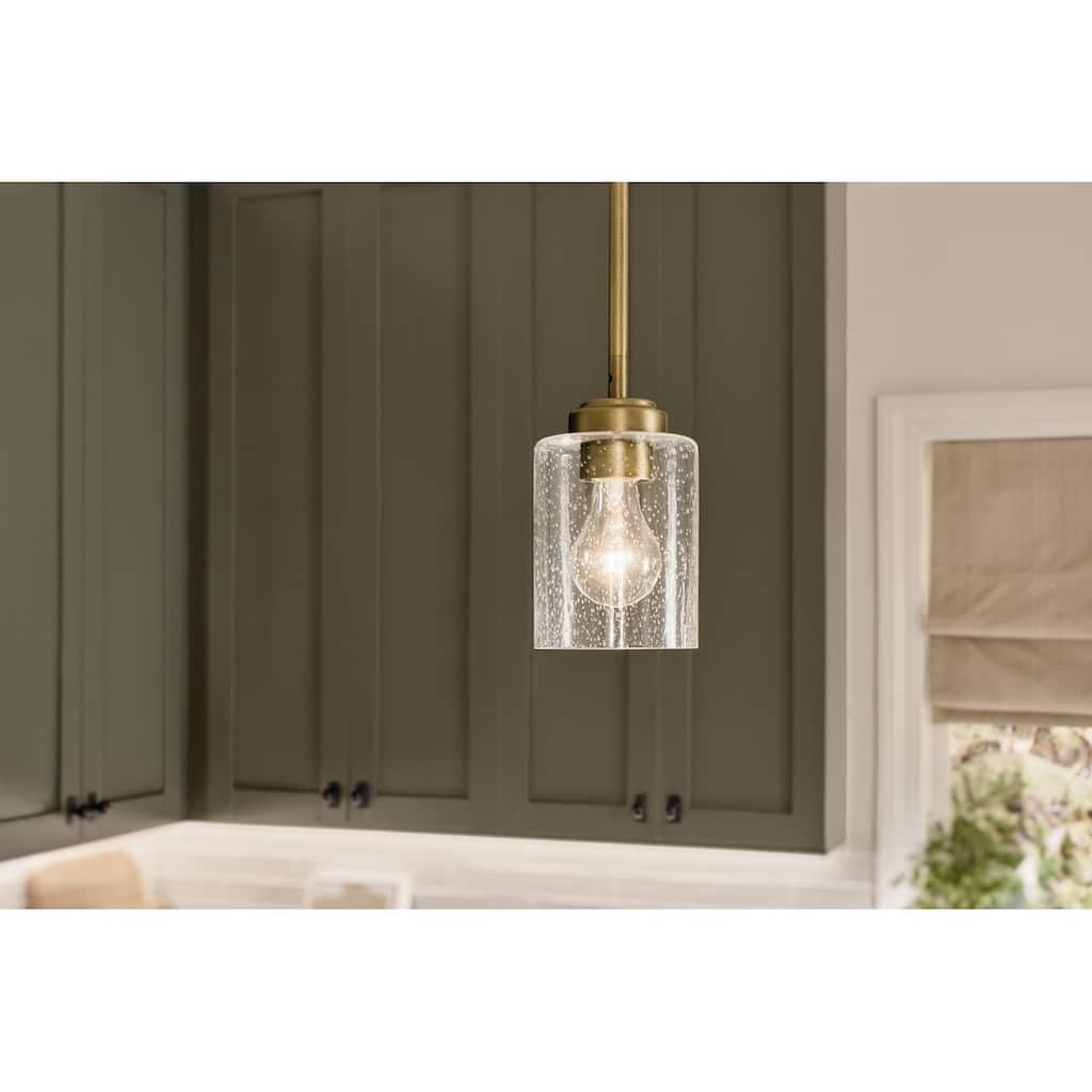 Kichler Lighting Winslow 1-Light Natural Brass Mini Pendant Light - 7.25