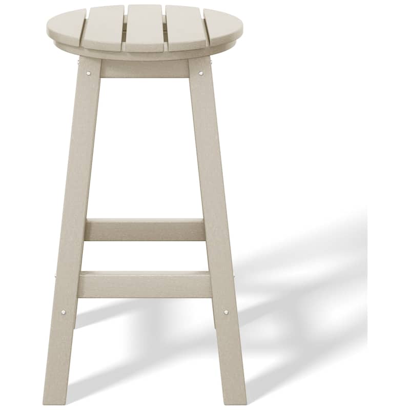 Laguna Hdpe All Weather Outdoor Patio 24" Round Counter Stool (Set Of 2)