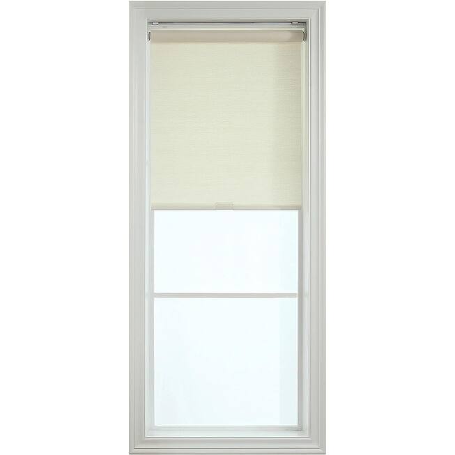 Natural Woven Cane Paper Window Blinds for Home, Pull Down Roller Shade - 23x72" - Ivory