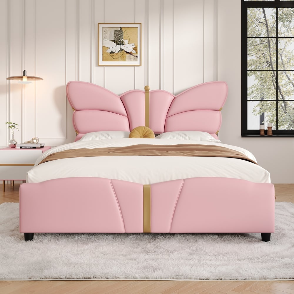 Christopher Knight Home - Olivia's Graceful Upholstered PU Leather Bed Frame