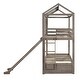preview thumbnail 18 of 16, House-Shaped Twin Over Twin Bunk Bed with Slide, Storage Drawers, and Full-Length Guardrails