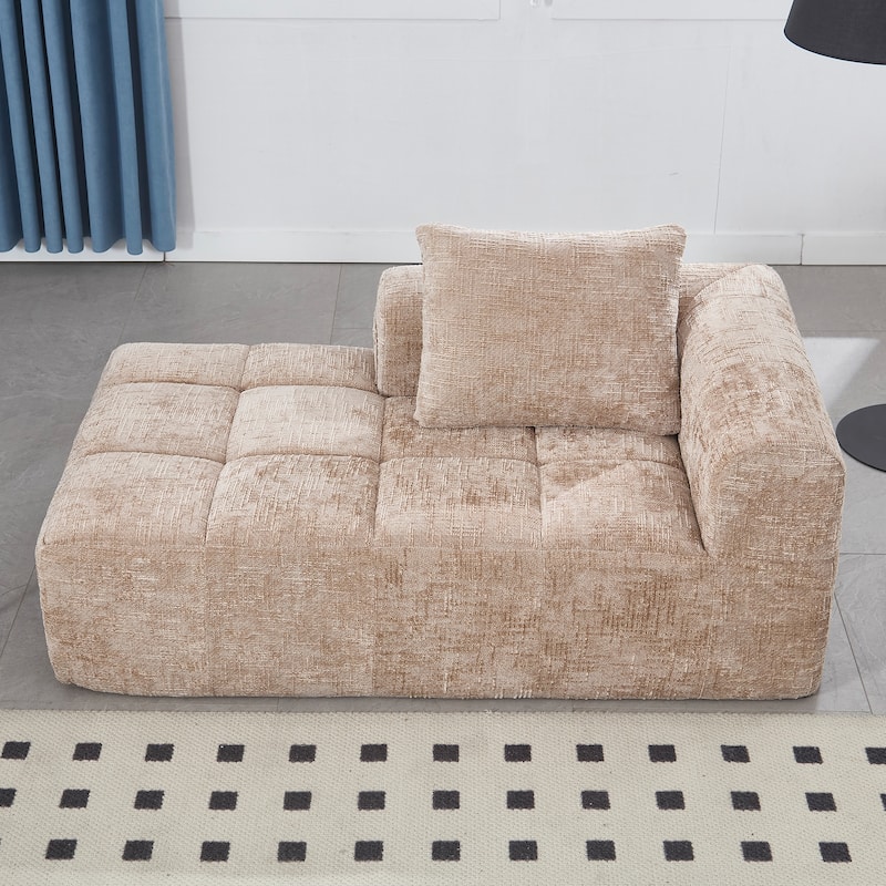 GDFStudio - Chenille Modular Chaise Lounge with Pillow