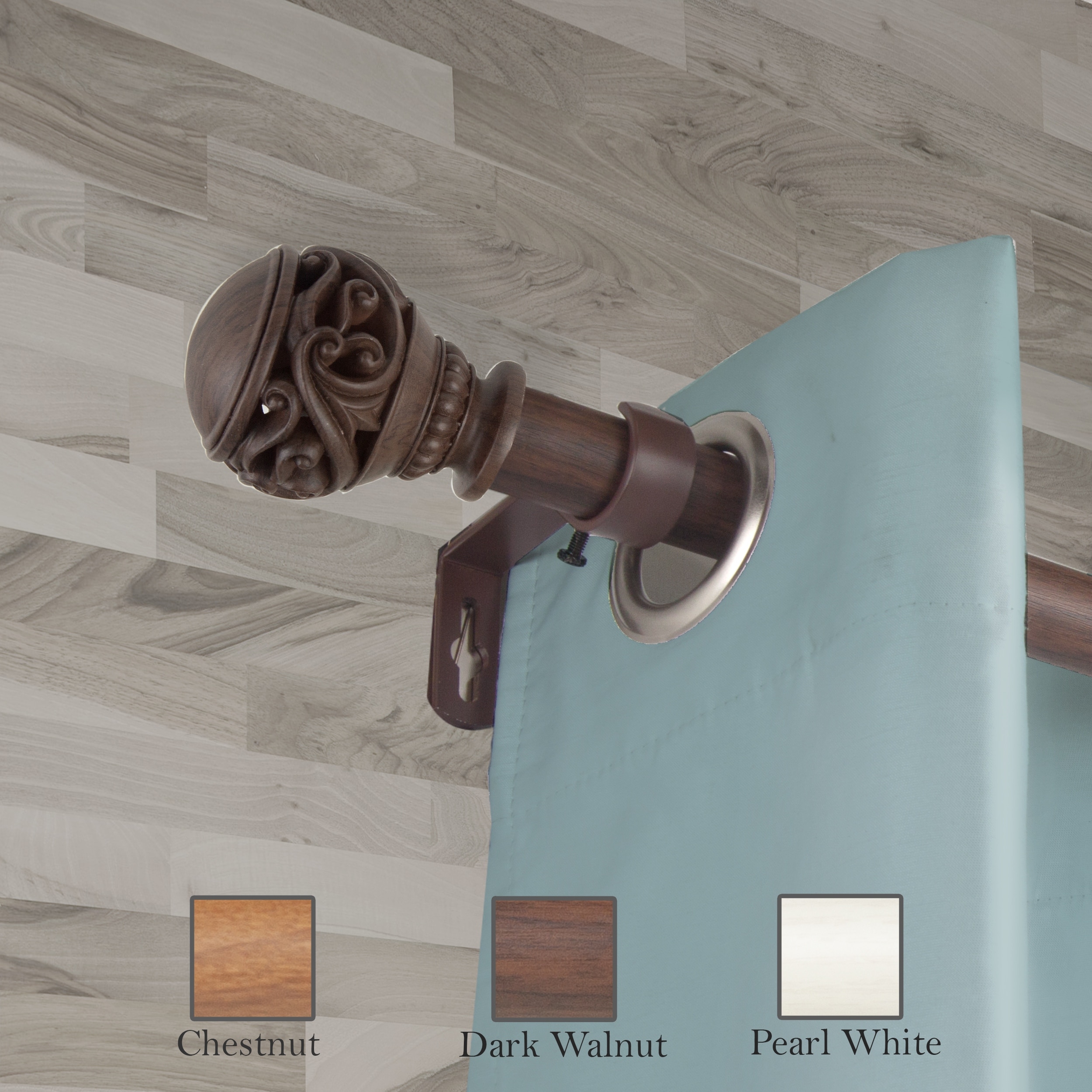 InStyleDesign Leah 1 inch Faux Wood Curtain Rod