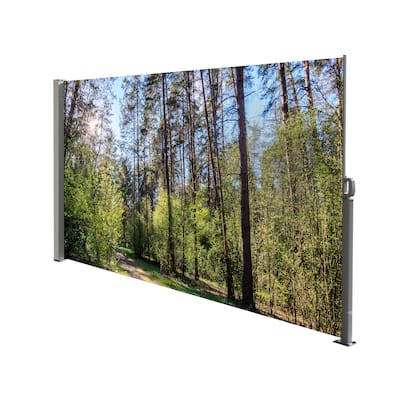 71"x138" Retractable Side Awning Screen with UV printing