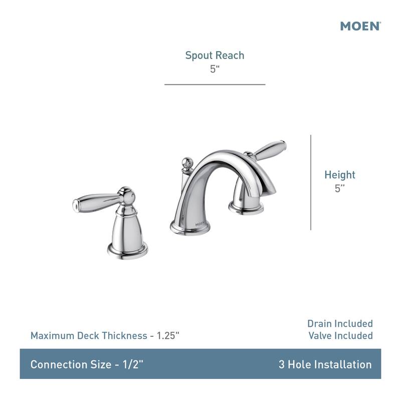 Moen TV6620 Brantford 1.2 GPM Widespread Bathroom Faucet with Rough-in