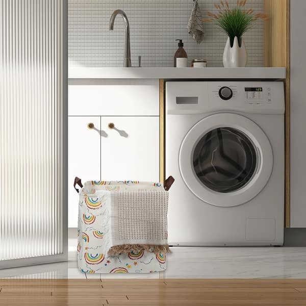 slide 2 of 6, Foldable Square Laundry Basket for Laundry Room 12.60"x12.60"x12.60" 30L Assorted Color 1 Pcs Rainbow - Assorted Color Assorted Color